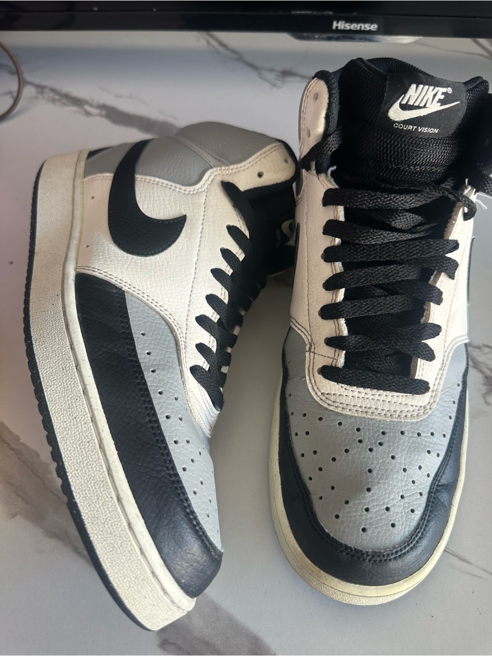 Nike Court Vision Mid Men's Sneakers - Black Gray White